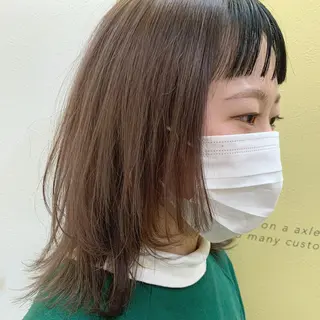 ミディアム カラー hub hair レイヤー/透明感のヘアスタイル