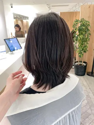 ミディアム miyu 美髪縮毛矯正𓂃꙳⋆のヘアスタイル