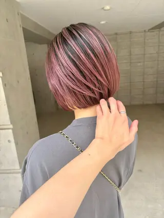 ミディアム カラー ハイライト/ショート /ボブ/RYOHEIのヘアスタイル