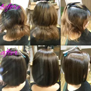 ミディアム カラー パーマ ブリーチ縮毛矯正/ デサキ ショウヘイのヘアスタイル