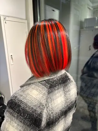 ミディアム カラー ハイライト/ショート /ボブ/RYOHEIのヘアスタイル