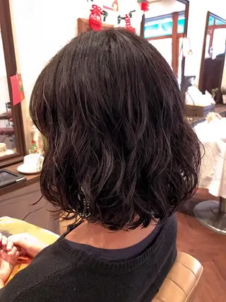 ミディアム パーマ 小森谷 亮太のヘアスタイル