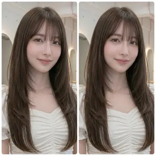 ロング 1ｍｍまでこだわる レイヤー🫧若葉🪞のヘアスタイル