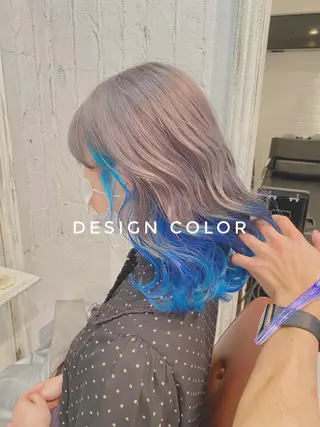 セミロング カラー ブリーチ koheiのヘアスタイル