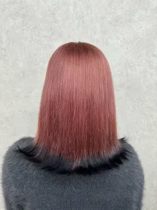 セミロング カラー 🍎暖色カラーで大人 可愛く🍒齋藤すみれのヘアスタイル