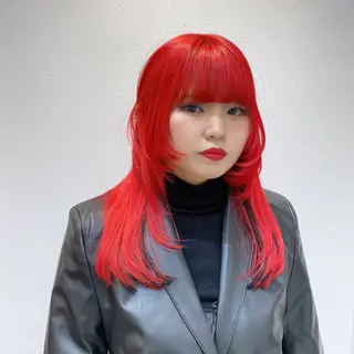 ロング 推しカラー🌙 RIHOのヘアスタイル