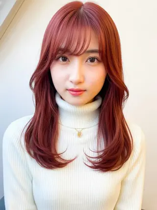 セミロング momoca/松本/ 暖色カラー/ボブのヘアスタイル