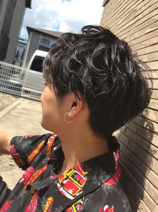 ショート メンズ 縮毛矯正専門店店長 佐々木動画モデル募集のヘアスタイル