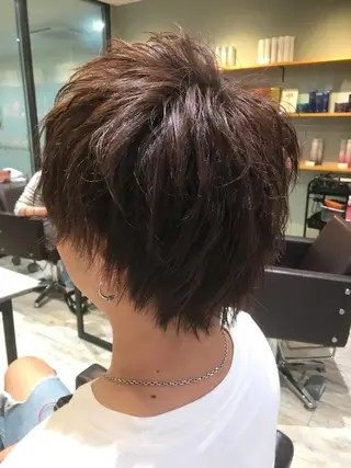 ショート カラー パーマ ヘアアレンジ メンズ キッズ ネイル マツエク・マツパ EnBlesS西宮 マンツーマン神道有基のヘアスタイル