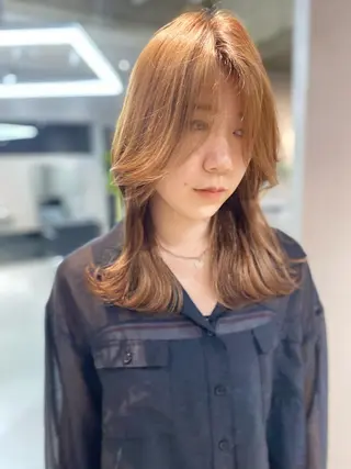 セミロング 岐阜1番韓国ヘア/ 星羅/23°のヘアスタイル