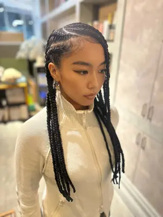 ロング メンズ キッズ BRAIDS💎愛子 大人ハイライト💎のヘアスタイル