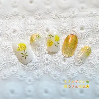 ネイル ショートネイル 森のさんぽ道のネイルデザイン