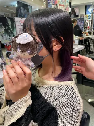 ミディアム カラー 💖推しカラー💖 オタク美容師✂ゆづきのヘアスタイル