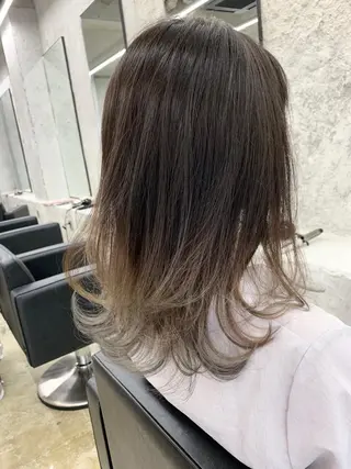 ミディアム カラー ヘアアレンジ LANDSグループ ヘア&アイサロンのマツエク・マツパデザイン