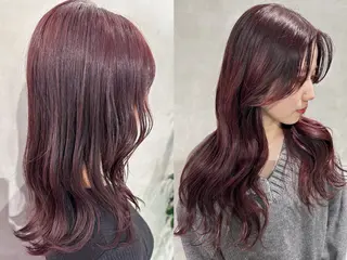 ロング カラー 銀座レイヤーカット ×シースルー前髪のヘアスタイル