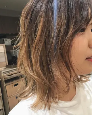 ミディアム カラー 当日予約🆗✂︎ ウエモト　タクのヘアスタイル