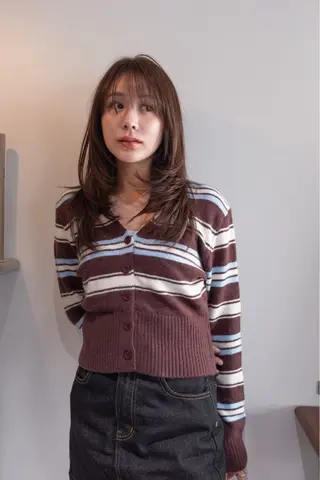 セミロング カラー ヘアアレンジ opus 店長大和 レイヤー/赤み消しのヘアスタイル