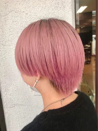 ショート カラー ダブルスキルエクステ /羽エクステ白石宇由のヘアスタイル