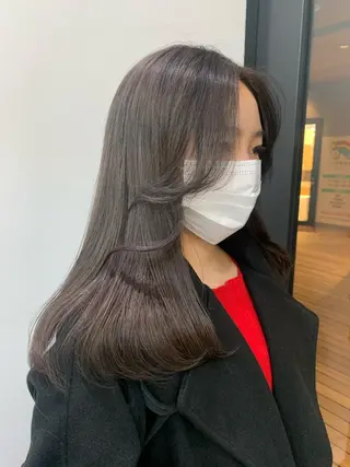セミロング カラー 🤍垢抜け♡透明感 カラーmoeka🤍のヘアスタイル