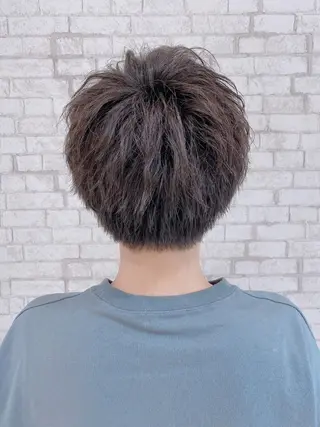 ショート カラー ヘアアレンジ メンズ ブリーチなし艶カラー 東家のヘアスタイル