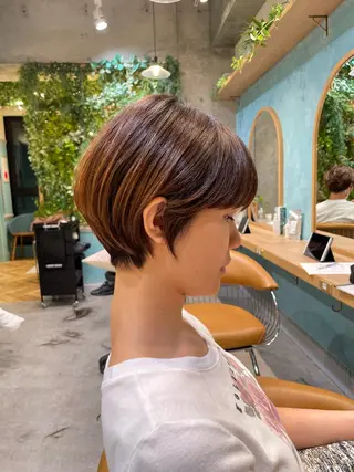 ショート 縮毛矯正 髪質改善 韓国風レイヤー 吉田のヘアスタイル