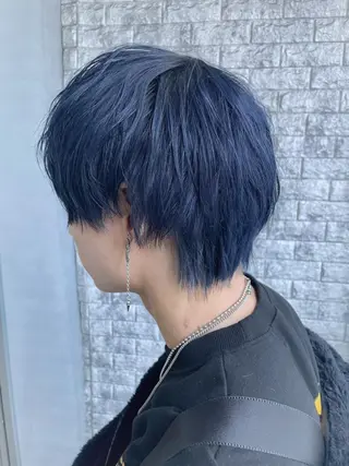 ミディアム カラー メンズ ☁️ケアブリーチ￤ ウルフ￤Shioriのヘアスタイル