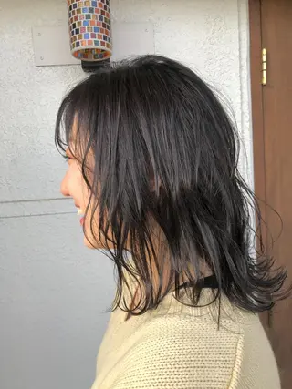 ミディアム カラー レイヤーカット匠 イソザキノリユキのヘアスタイル