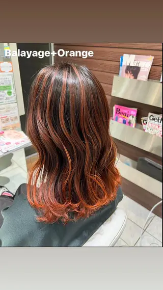 セミロング カラー ✨長岡市韓国レイヤー /髪質改善/山下竣介のヘアスタイル