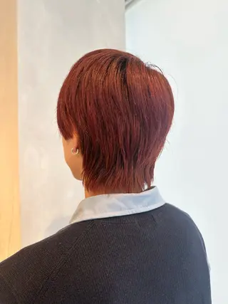 ショート カラー メンズ 渋谷レイヤーカット/ 暖色艶カラー🩵高橋のヘアスタイル