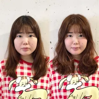 セミロング 髪質改善縮毛矯正 専門店のヘアスタイル