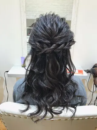 セミロング ヘアアレンジ 似合わせレイヤー/ 美髪縮毛矯正/ミナエのヘアスタイル
