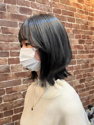 セミロング カラー パーマ ヘアアレンジ メンズ キッズ ネイル マツエク・マツパ アイブロウ 久木原 ゆりのヘアスタイル
