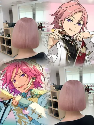 ショート カラー 推し活/韓国/ブリー チカラーminamiのヘアスタイル