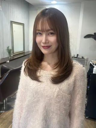 セミロング 髪質改善/韓国風 レイヤー/田村祐樹のヘアスタイル