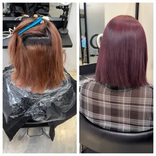 ショート け んブリーチ縮毛矯正のヘアスタイル