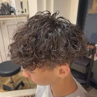 ミディアム パーマ メンズ メンズ特化 ナカネ カツヤのヘアスタイル