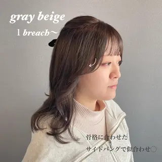 セミロング kitin  吉祥寺 山岸花のヘアスタイル