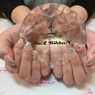 ネイル ネイルリボン 受付スタッフのネイルデザイン