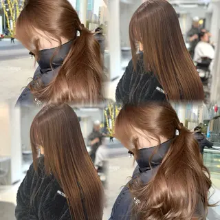 セミロング カラー 韓国風ハッシュカット 似合わせレイヤー池袋のヘアスタイル
