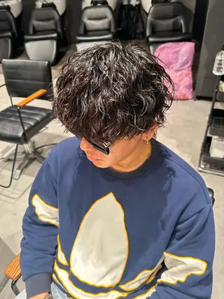 ミディアム パーマ ヘアアレンジ メンズ メンズヘア静岡 ✂︎Ryuheiのヘアスタイル