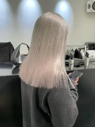 セミロング カラー パーマ ヘアアレンジ メンズ キッズ ネイル マツエク・マツパ アイブロウ 艶ハイトーン/ヘア アレンジAYAKAのヘアスタイル