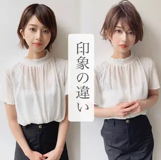 ショート カラー パーマ 髪質改善くすみカラー 🍀/石川大輔のヘアスタイル