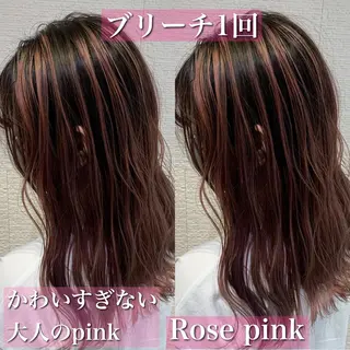 ロング カラー ヘアアレンジ 白髪ぼかしハイライト 茗荷谷駅徒歩2分のヘアスタイル