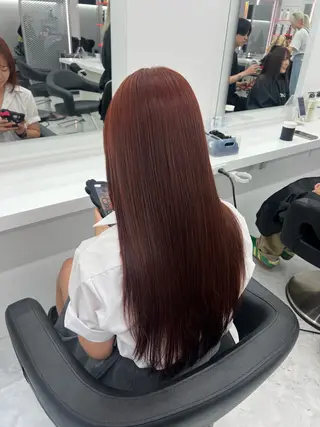 ロング カラー 💖似合わせカラー レイヤー💖縮毛矯正のヘアスタイル
