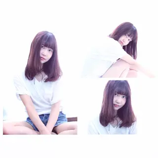 ロング カラー パーマ 安達 俊亮のヘアスタイル
