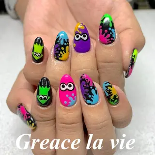 ミディアム カラー キッズ ネイル Greace  la vieのネイルデザイン
