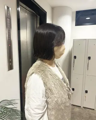 ミディアム 透明感カラー/顔周り レイヤー/髪質改善のヘアスタイル