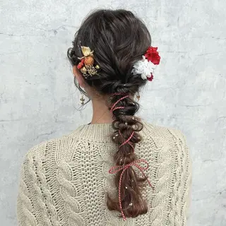 ロング ヘアアレンジ JUNSHIN🦋 ヘアセット／カラーのヘアスタイル