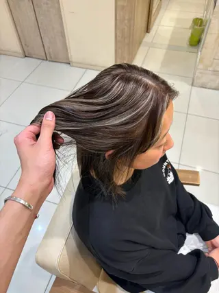 ミディアム カラー 本厚木パーマ&ブリー チMEN'Sショートのヘアスタイル