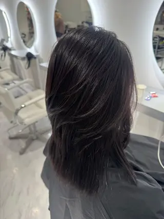 ミディアム rina/デザイン カラー/上野のヘアスタイル